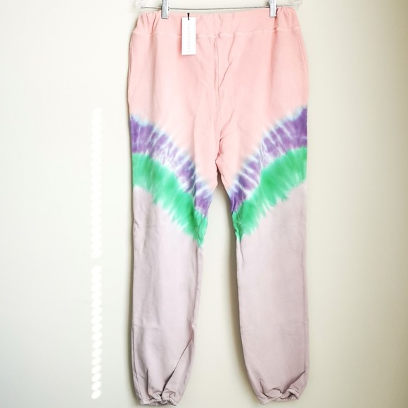 NWT Daydreamer Tie Dye Jogger Pants in Peach Combo Size X-Large Cotton Drawstrin - Picture 5 of 13